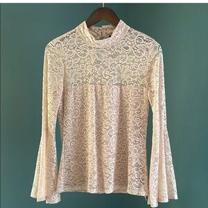 Boston Proper Cream Lace Blouse